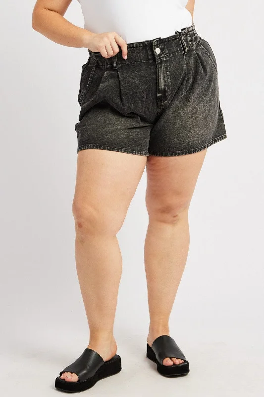 Women's Layered Outfit Exclusive Deals Online Grey Relaxed Shorts High Rise