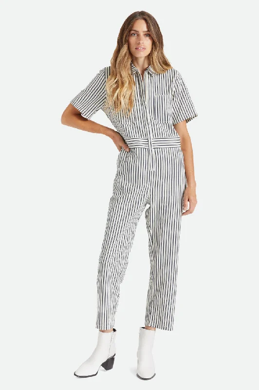 Women's Casual Garments Boutique Styles Mersey S/S Coverall - Dove Stripe